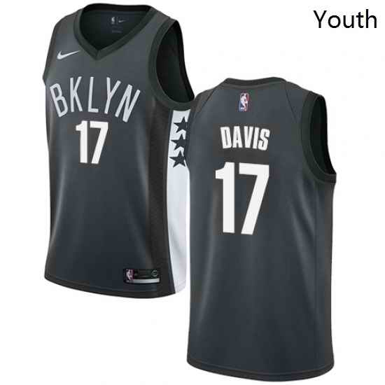Youth Nike Brooklyn Nets 17 Ed Davis Swingman Gray NBA Jersey Statement Edition
